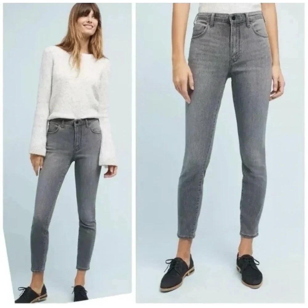 Anthropologie Pilcro High Rise Skinny Jeans Womens Size 27 Gray